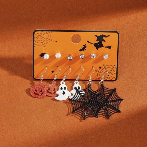 Zinc Alloy Earring Set, 6 pieces & Halloween Jewelry Gift & for woman 