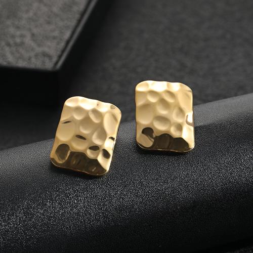 304 Stainless Steel Stud Earring, Geometrical Pattern, gold color plated, fashion jewelry & for woman 