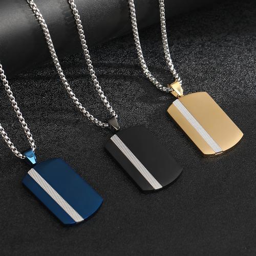 304 Stainless Steel Necklace, with Titanium Steel, Geometrical Pattern, plated, fashion jewelry & for man Approx 23.6 Inch 