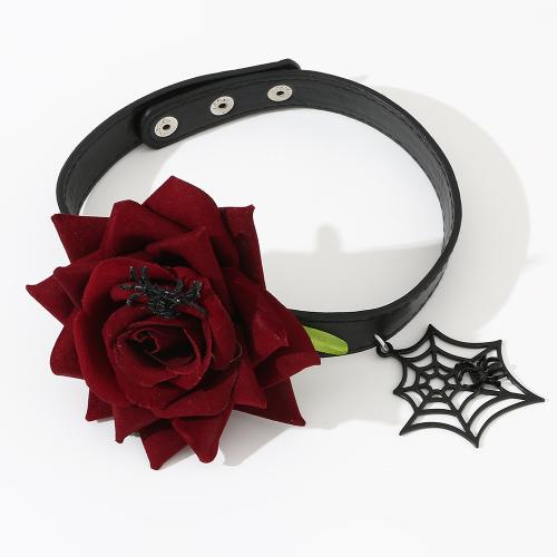 Cuero de PU Collar, Rosa, Diseño de Halloween & Joyería & para mujer, longitud:aproximado 42.5 cm, Vendido por UD