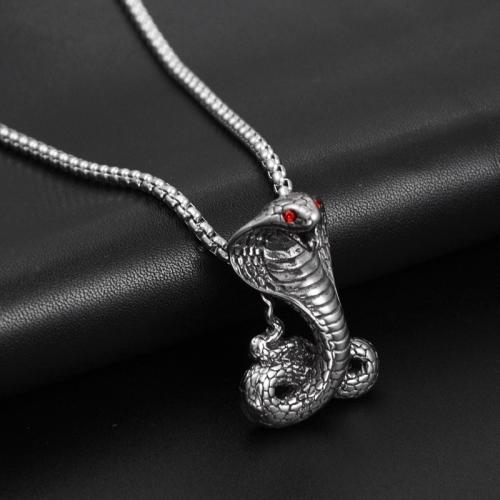 Ожерелье цинкового сплава , цинковый сплав, Змея, ювелирные изделия моды & Мужский, длина:Приблизительно 60 см, продается PC