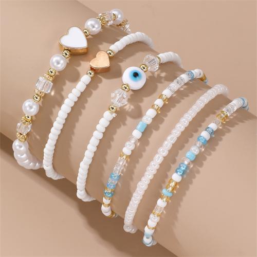 Bracelets Bijoux en verre, Seedbead, 6 pièces & bijoux de mode & pour femme, plus de couleurs à choisir, Vendu par fixé