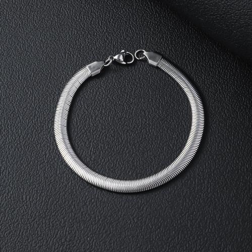 Titanio Acero Pulseras y brazaletes, Partículas de acero, pulido, para hombre, longitud:21 cm, Vendido por UD