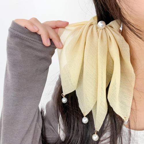 Hair Scrunchies, Cloth, with Plastic Pearl, fashion jewelry 
