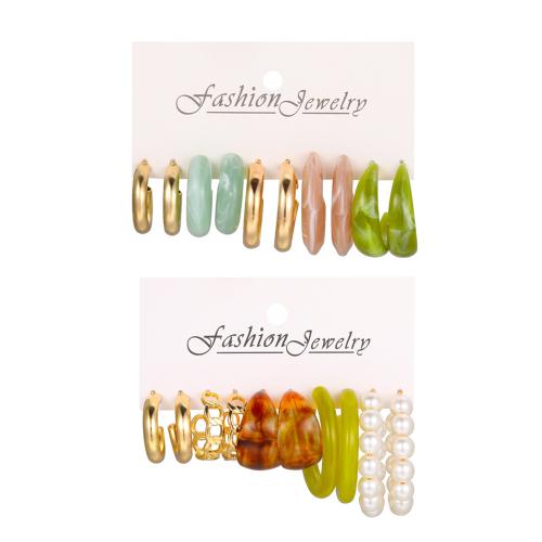 Zinc Alloy, with Resin & Plastic Pearl, 10 pieces & fashion jewelry & for woman 