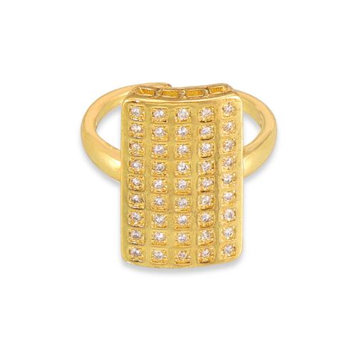 Rhinestone Brass Finger Ring, 18K gold plated, fashion jewelry & for woman & with rhinestone, US Ring 