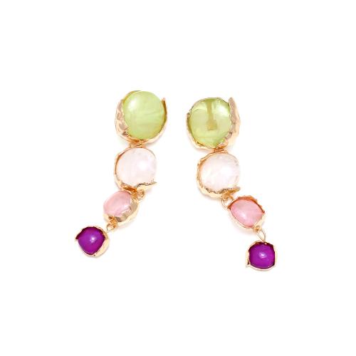 Resin Zinc Alloy Earring, with Resin, for woman 