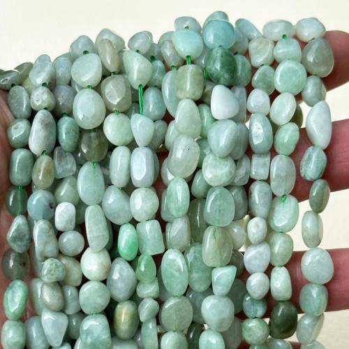 Abaloriso de Jade Birmania, Pepitas, Bricolaje, beads length 6-9mm, longitud:aproximado 38 cm, Vendido por Sarta