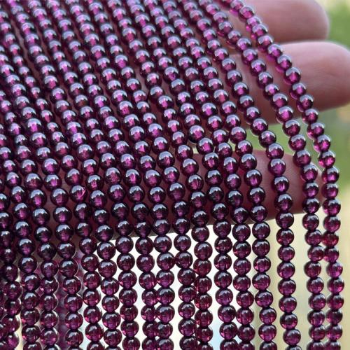 Granat Naturperlen, rund, Natürliche & DIY, violett, beads length 3-3.5mm, Länge:ca. 38 cm, verkauft von Strang