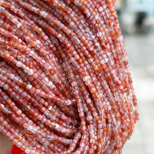 Abalorios de Ágata, Yunnan Red Agate, Cuadrado, Bricolaje, beads length 2-2.5mm, longitud:aproximado 38 cm, Vendido por Sarta[