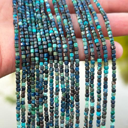 Einzelne Edelstein Perlen, Azurit, Quadrat, DIY & verschiedene Größen vorhanden, Länge:ca. 38 cm, verkauft von Strang