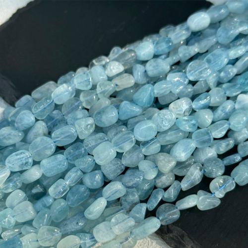 Single Gemstone Beads, Aquamarine, irregular, DIY, beads length 5-8mm Approx 38 cm 