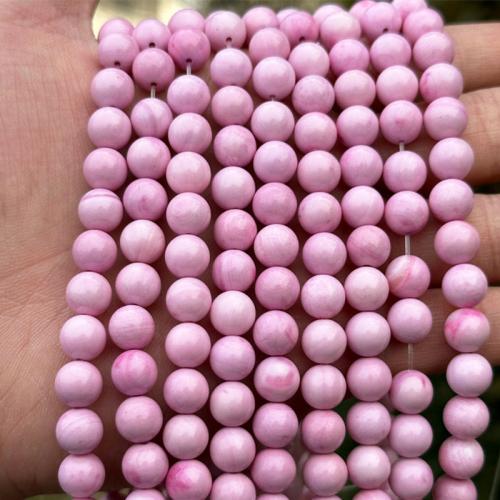 Perles de coquillage rose naturel, Reine Conch Shell, Rond, DIY & normes différentes pour le choix, rose Environ 39 cm, Vendu par brin[