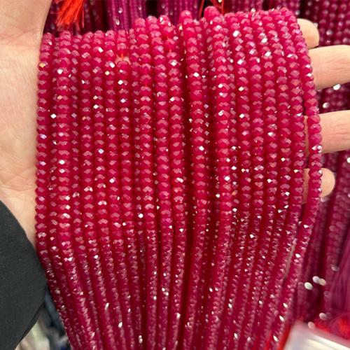Single Gemstone Beads, Ruby, polished, DIY & faceted Approx 38 cm 