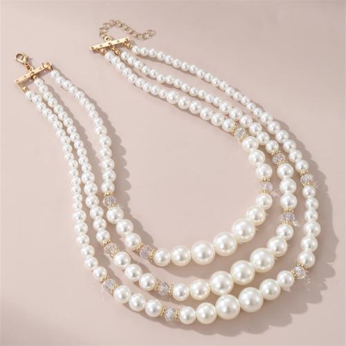 Jewelry Gift Sets, Plastic Pearl, Stud Earring & bracelet & necklace, fashion jewelry & for woman 