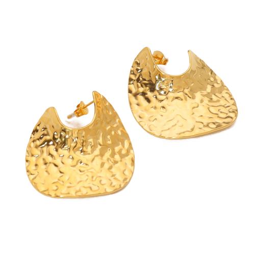 Edelstahl Stud Ohrring, 304 Edelstahl, 18K vergoldet, Modeschmuck & für Frau, goldfarben, 35x33.8mm, verkauft von Paar