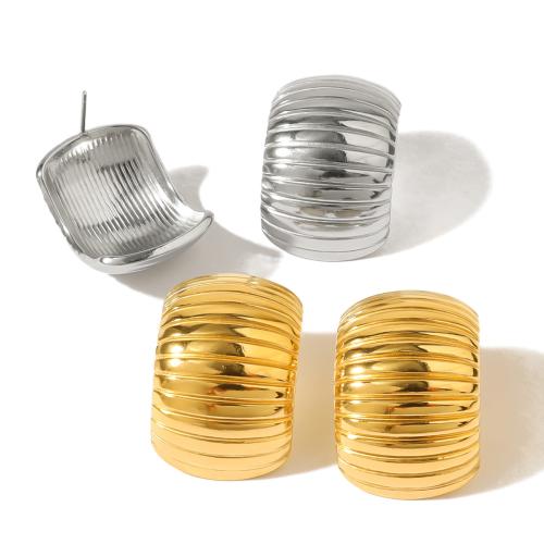 Edelstahl Stud Ohrring, 304 Edelstahl, Vakuum-Ionen-Beschichtung, Modeschmuck & für Frau, keine, 27.5x18.2mm, verkauft von Paar
