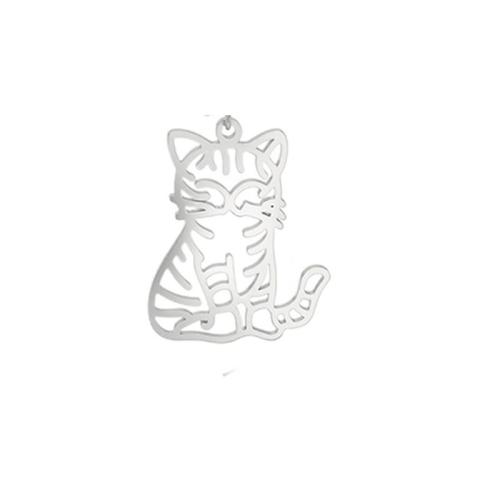 Edelstahl Tier Anhänger, 304 Edelstahl, Katze, DIY & verschiedene Größen vorhanden, keine, verkauft von PC