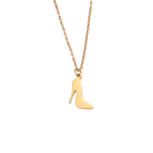 Edelstahl Schmuck Halskette, 304 Edelstahl, Schuhe, Vakuum-Ionen-Beschichtung, Modeschmuck & für Frau, keine, 13x22mm, Länge:ca. 45 cm, verkauft von PC