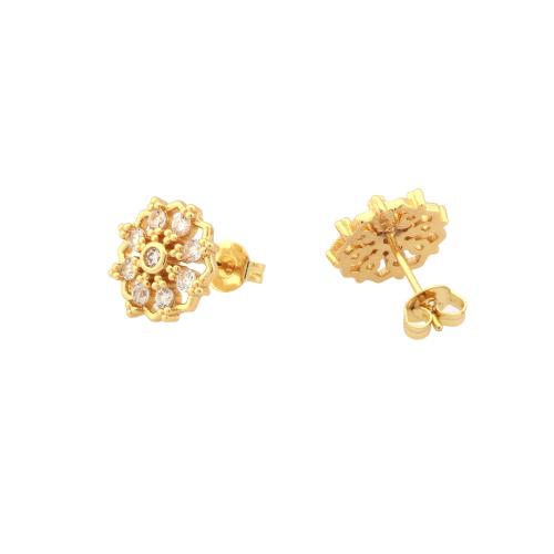 Boucles d'oreilles en laiton zircon cubique pavent, Placage de couleur d'or, Forme différente pour le choix & bijoux de mode & pavé de micro zircon & pour femme, plus de couleurs à choisir, Vendu par paire
