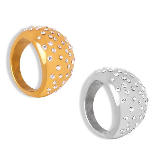 Titane Acier Bague, Acier titane, Placage, normes différentes pour le choix & pour femme & avec strass, plus de couleurs à choisir, Vendu par PC