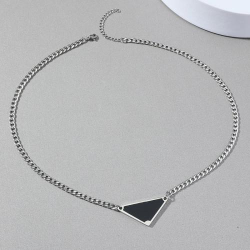 Titanium Steel Jewelry Necklace, 304 Stainless Steel, with 5cm extender chain, fashion jewelry & Unisex & enamel cm 