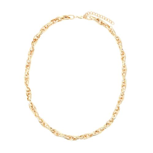 Zink Legierung Halskette, Zinklegierung, mit Verlängerungskettchen von 6cm, plattiert, für Frau, goldfarben, Länge:ca. 60 cm, verkauft von PC