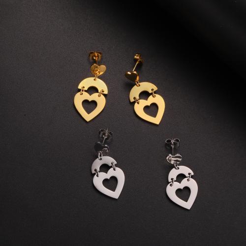 Stainless Steel Drop Earring, 304 Stainless Steel, Heart, fashion jewelry & for woman 