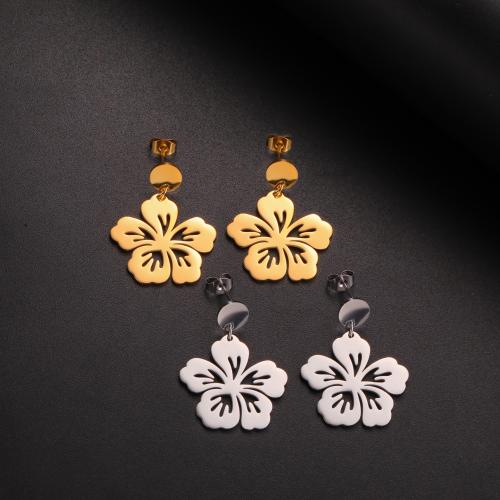 Stainless Steel Drop Earring, 304 Stainless Steel, petals, fashion jewelry & for woman 