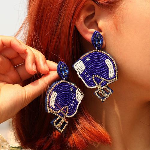 Glass Seed Beads Earring, Felt, with Seedbead, fashion jewelry & with rhinestone 