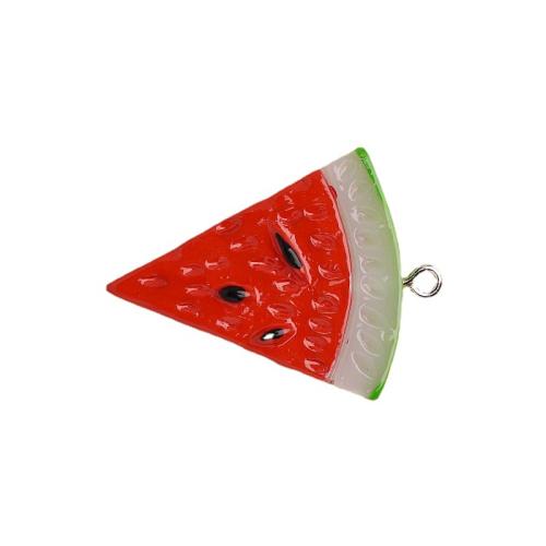 Imitation Fruit Resin Pendant, DIY & enamel, red 
