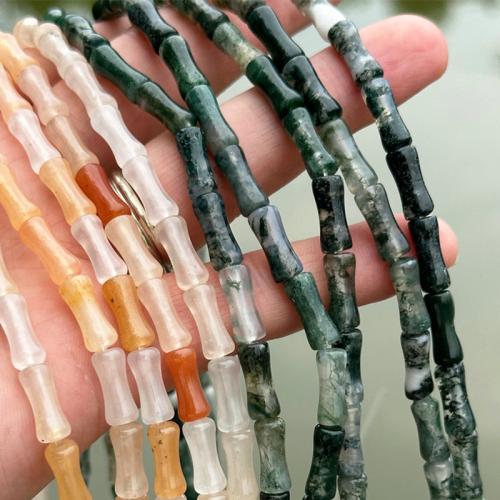 Einzelne Edelstein Perlen, Bambus, DIY & verschiedenen Materialien für die Wahl, 6x13mm, ca. 30PCs/Strang, verkauft von Strang