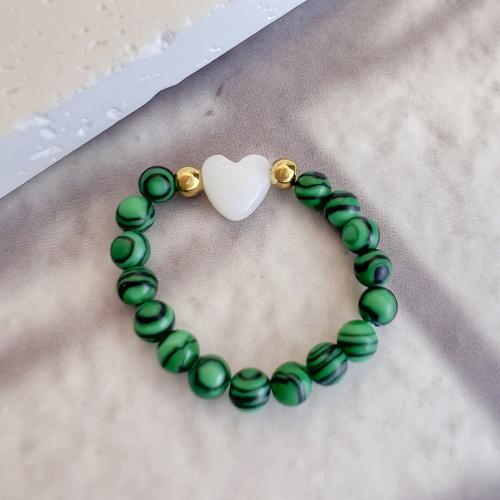 Malachite Bracelets, with 304 Stainless Steel, fashion jewelry & for woman Approx 17 cm [