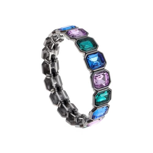 Zinc bracelets en strass en alliage , alliage de zinc, bijoux de mode & pour femme & avec strass, plus de couleurs à choisir Environ 17 cm, Vendu par PC