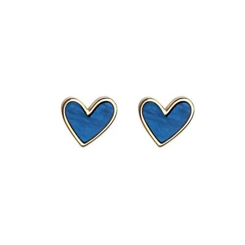 Zinc Alloy Stud Earring, Heart, fashion jewelry & for woman, blue 