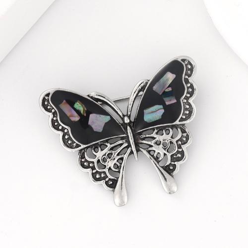 Bijoux broche en Zinc alliage , alliage de zinc, avec coquille, papillon, pour femme, plus de couleurs à choisir Vendu par PC