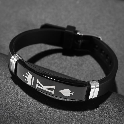 Couple Bracelet, Titanium Steel, with Silicone, fashion jewelry & Unisex Approx 22 cm 