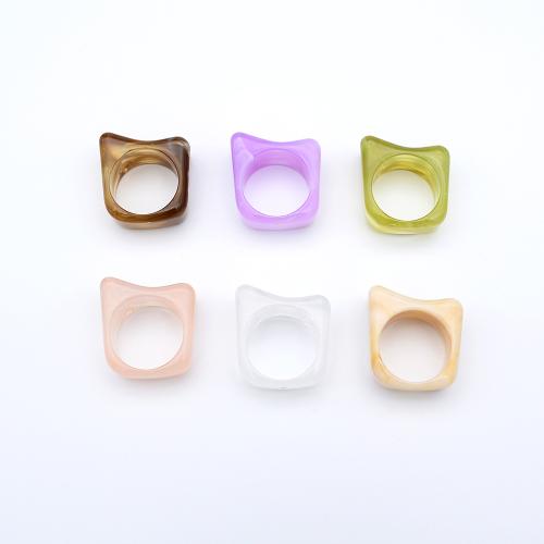 Anillo de dedo de acrílico, Bricolaje & para mujer, más colores para la opción, 23x25mm, diámetro interior:aproximado 18mm, 5PCs/Bolsa, Vendido por Bolsa