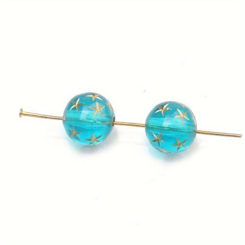 Acryl Schmuck Perlen, rund, DIY & verschiedene Größen vorhanden, blau, ca. 50PCs/Tasche, verkauft von Tasche