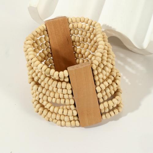 Wrap Bracelets, Wood, with Elastic Thread, handmade, fashion jewelry & multilayer & for woman, multi-colored .1-9 Inch 