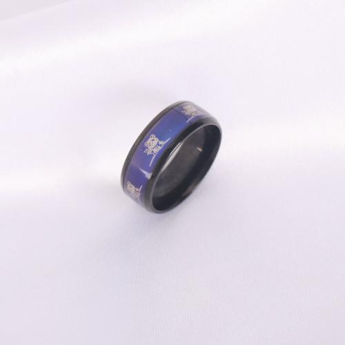 エナメル・ムード指輪, 304ステンレススチール, メッキ, ユニセックス & 異なるサイズの選択 & ムードエナメル, 無色, 売り手 パソコン
