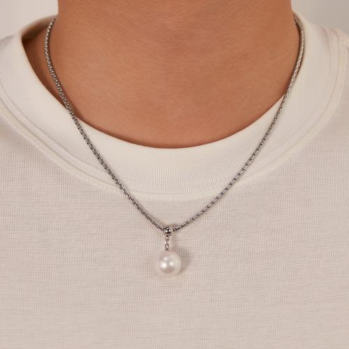 Stainless Steel Jewelry Necklace, 304 Stainless Steel, with Glass, with 6cm extender chain, Vacuum Ion Plating, for woman cm 