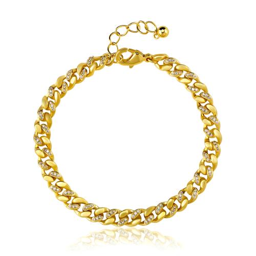 Brass Bracelet, with Plastic Pearl, plated & micro pave cubic zirconia & for woman Approx 6-8 Inch 
