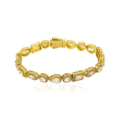 Brass Bracelet and Necklace, with Shell Pearl, plated & Unisex & micro pave cubic zirconia 