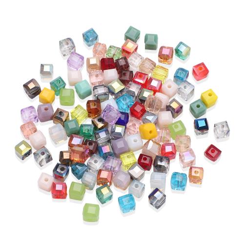 Abalorios de Cristal con Forma de Cubo, Cuadrado, Bricolaje & diverso tamaño para la opción, más colores para la opción, Vendido por Bolsa