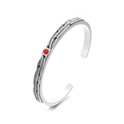 925 пробы браслет-манжеты, с Юньнань красный агат, Регулируемый & ювелирные изделия моды & Женский, внутренний диаметр:Приблизительно 55mm, продается PC