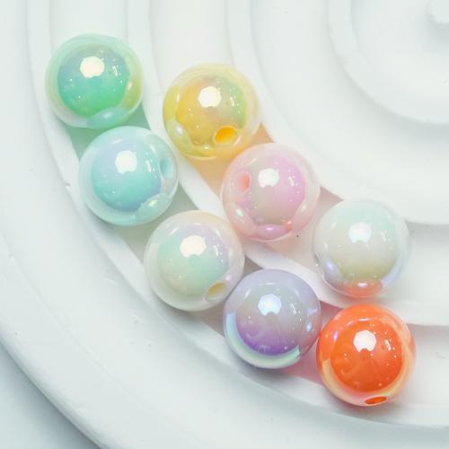 Perles acryliques plaquée, Acrylique, Rond, Placage UV, DIY & normes différentes pour le choix, plus de couleurs à choisir, Environ Vendu par sac