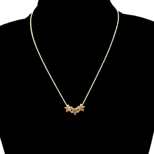 Zink Legierung Halskette, Zinklegierung, mit Verlängerungskettchen von 5CM, Stern, goldfarben plattiert, für Frau, Länge:41 cm, verkauft von PC