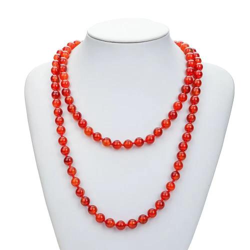 Rote Achat Halskette, Roter Achat, verschiedene Größen vorhanden & für Frau, keine, Länge:1.2 m, verkauft von PC