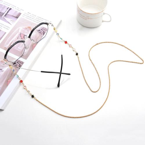 Zinklegierung Brillenkette, mit Glas, plattiert, Modeschmuck, keine, verkauft von PC